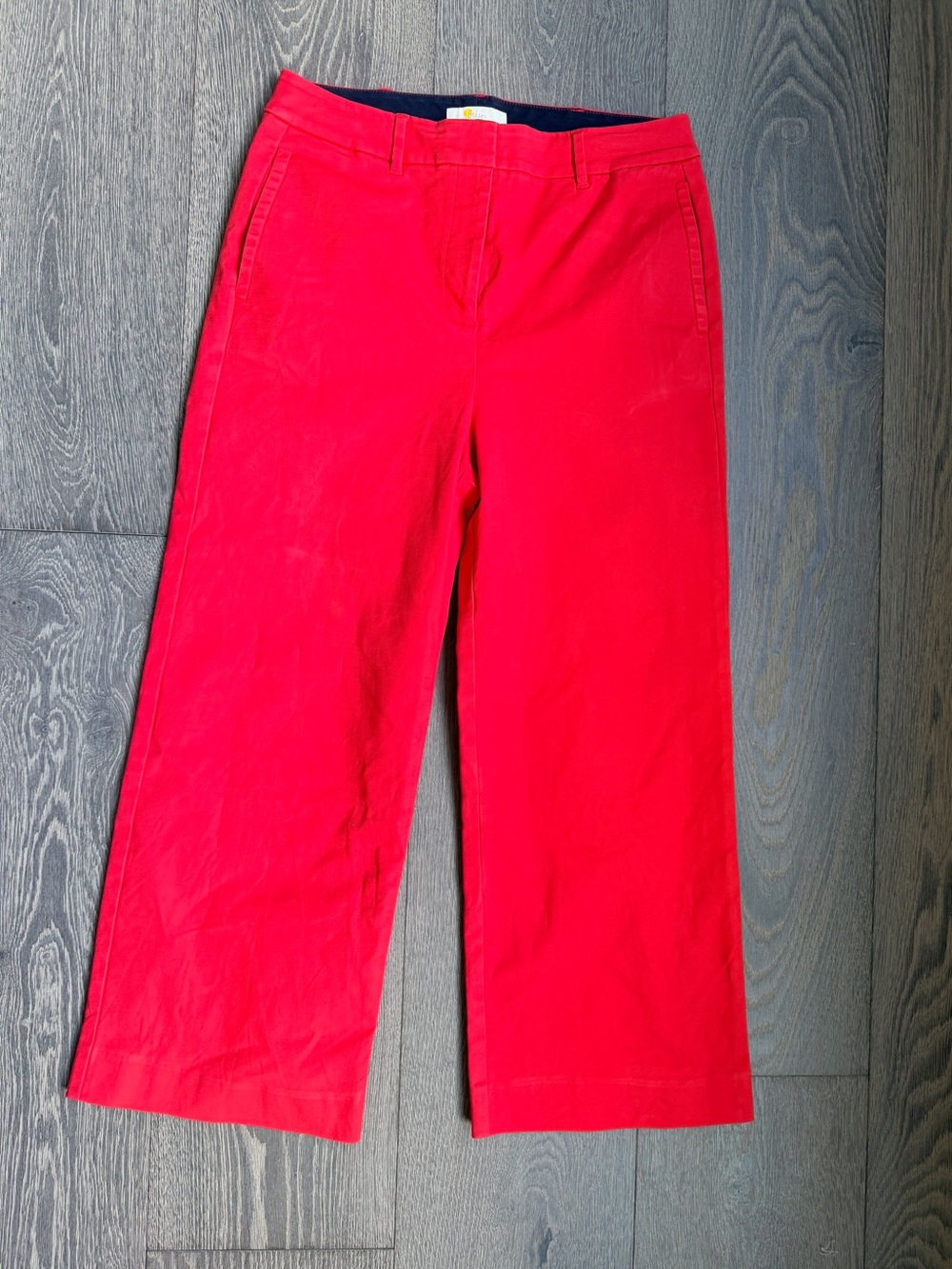 Boden Wide Leg Cropped Chino Pant in Poppy Red Size 8